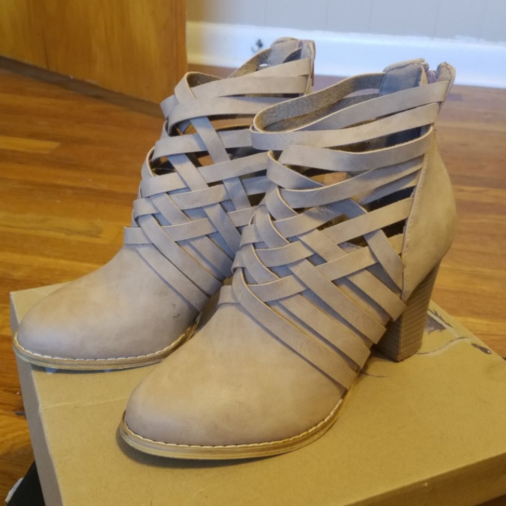 Beige ankle boots